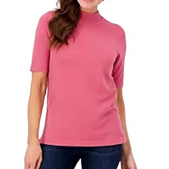 Isaac Mizrahi Live! Mockneck Sweater Pullover with Elbow Sleeve SMALL - Picture 1 of 3